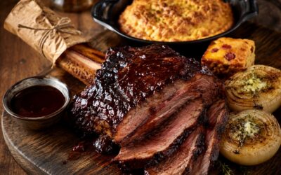 Bourbon-Blackberry Glazed Dino Steak